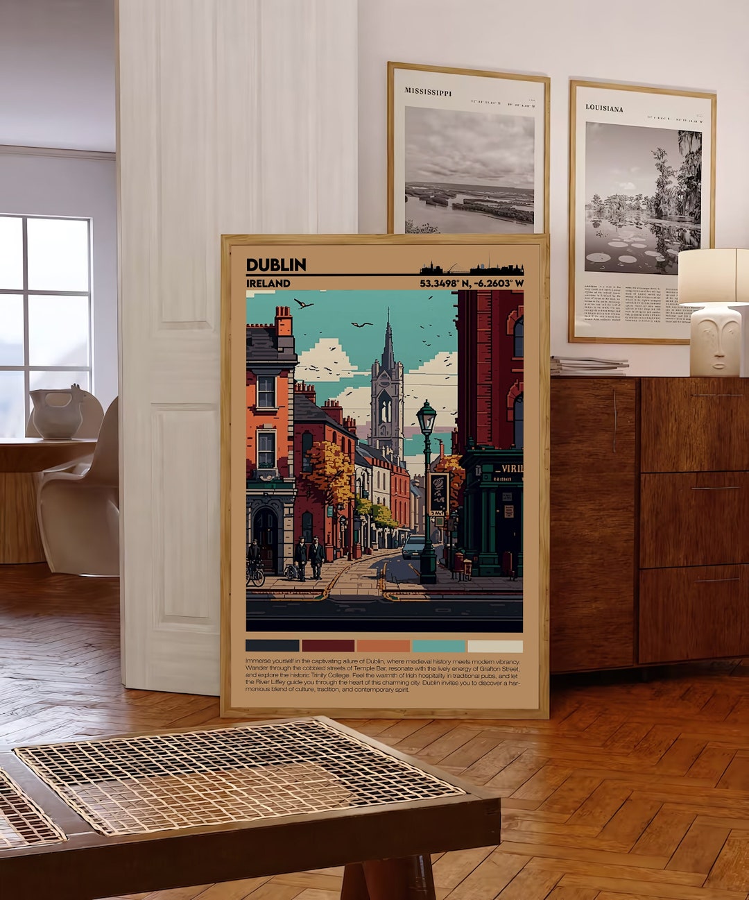 Dublin Poster Dublin Wall Art Dublin Art Print Vintage Wall Etsy