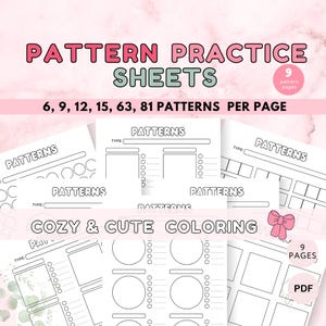 Página de práctica de patrones, hojas de patrones en PDF, tabla de colores de patrones, marcadores de alcohol, páginas para colorear en PDF, páginas de patrones imprimibles, página de patrones