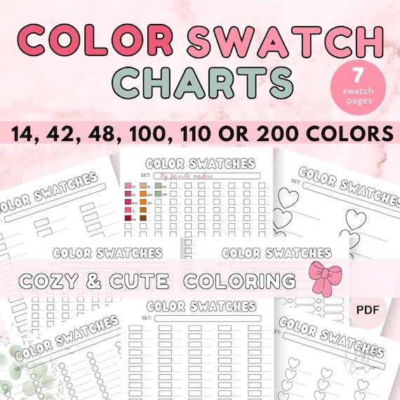 Alcohol Marker Color Swatch Chart: Printable PDF (A4, 7 Pages)