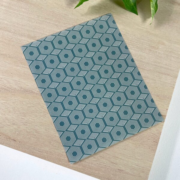 Green Hexagons | Transfer Sheet for Polymer Clay | Water Soluble Transfer Paper | Clay Earring Tool