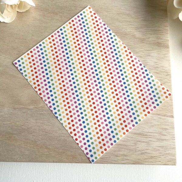 Rainbow Dots | Transfer Sheet for Polymer Clay | Water Soluble Transfer Paper | Clay Earring Tool