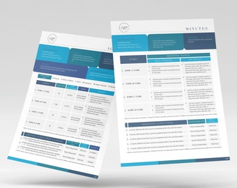 Meeting Minutes Template | Meeting Agenda Printable | Meeting Notes Template | Project Meeting Notes | Simple Meeting Minutes Template Word