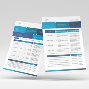 Meeting Minutes Template | Meeting Agenda Printable | Meeting Notes Template | Project Meeting Notes | Simple Meeting Minutes Template Word
