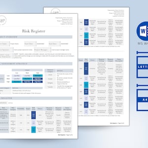 Risicoregistersjabloon | Risicologboek | Projectmanagement | Risicobeoordeling | Risicobeheer | Risicotracker | Risicorespons | Project Plan