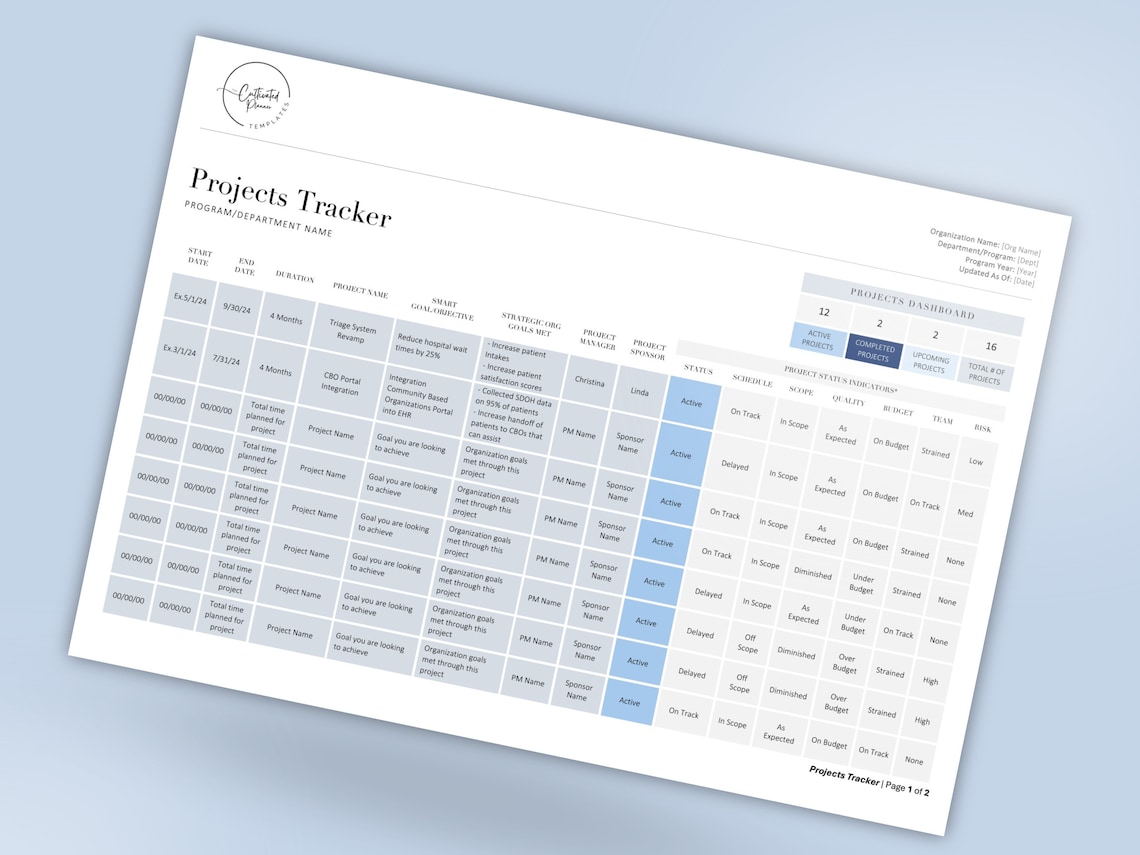Project Tracker Reference Projects Tracker | Projects Log | Projects Dashboard Template | Project ...