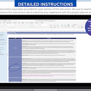 Project Plan Template | Project Management Template, Project Schedule Template, detailed instructions