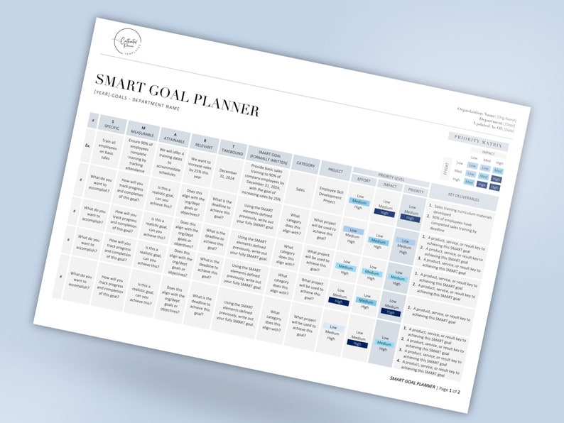 SMART Goals Planner, How to Write SMART Goals, SMART Goal Template, S.M ...