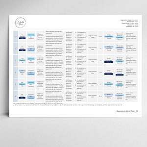 Requirements Justification Requirements Matrix Template, Requirements Traceability Matrix Template ...