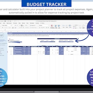 Project Plan Template | Project Management Template, Project Schedule Template, budget tracker, expenses, PNL