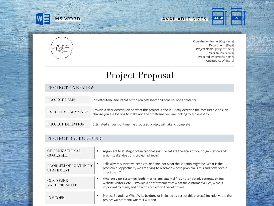 Project Proposal Template Project Management Simple Proposal Template