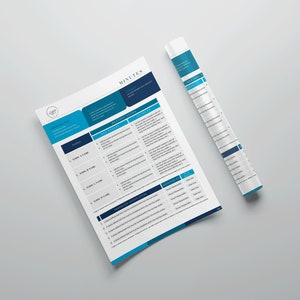 May include: A white and blue document titled "MINUTES" with a matching rolled-up document. The documents have a modern design with blue accents and a clean layout. The text includes headings and bullet points.
