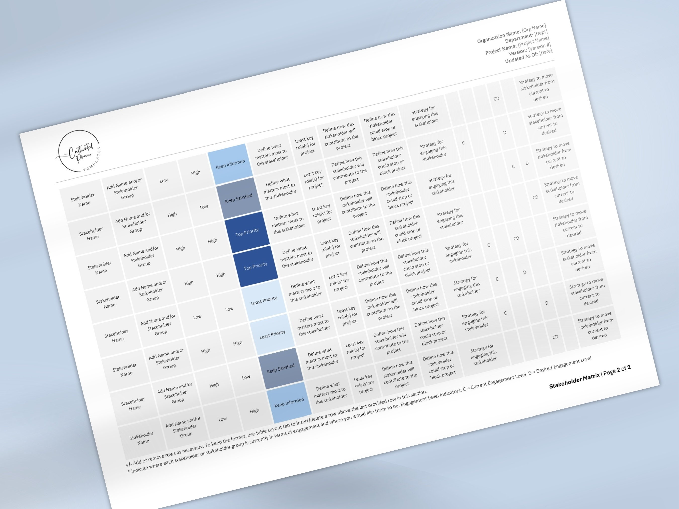 Stakeholder Register Guide Stakeholder Register | Stakeholder Matrix | Stakeholder Analysis ...