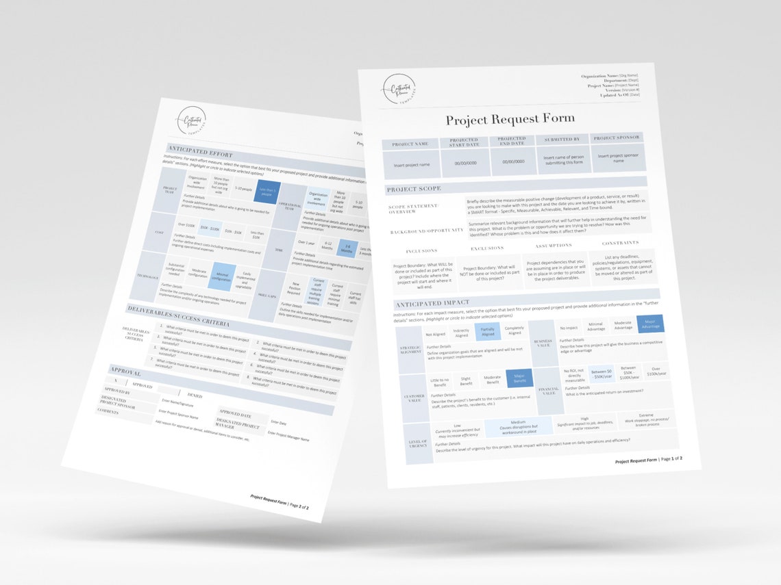 Project Request Form Template | Project Management | Simple Proposal ...