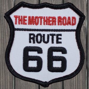 Parche bordado de la Ruta 66, 2,5" para planchar, insignia de la Ruta 66, ideal para viajes por carretera, chaqueta de motociclista, mochila, sombrero, regalo