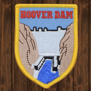 Hoover Dam Embroidered Patch, Iron On Nevada Souvenir, Las Vegas Travel Badge for Jackets, Backpacks, Hats, and Collectors