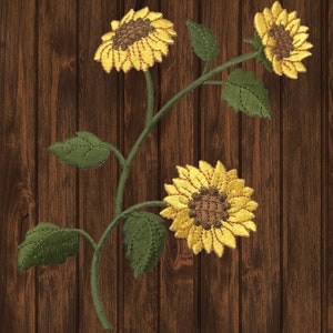 Extra Large Sunflower Embroidered Patch, 6.5” Iron-On Floral Applique, Bright Yellow Flower Badge for Jackets, Backpacks and DIY Crafts