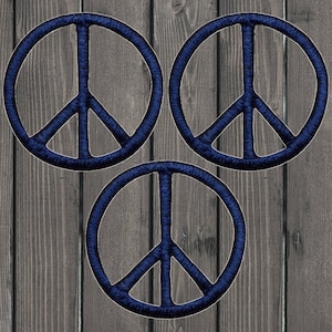 Mini Peace Sign Embroidered Patch — 3-Pack — Iron On