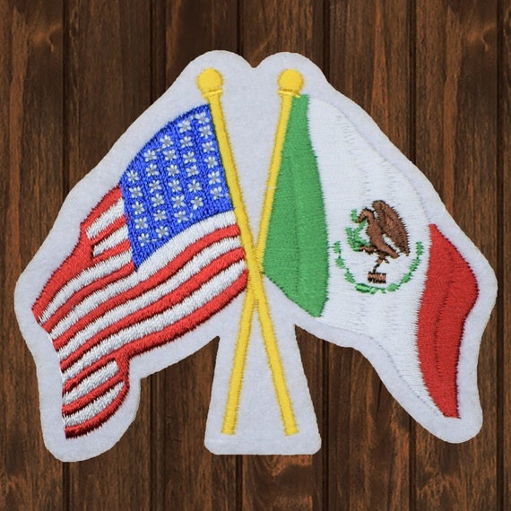 Parche de y México, insignia termoadhesiva con la bandera