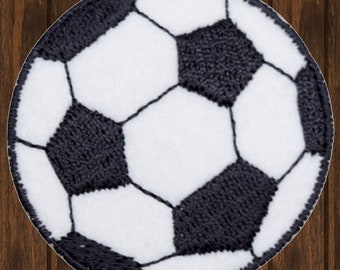 Soccer Ball Embroidered Patch, Iron On, Football Sports Applique, Patch for Jacket Backpack Hat, Soccer Fan Gift Badge, 2.5 Inch Collectible