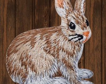 Hare Iron On Patch 1.75", Rabbit Jackrabbit Leveret Applique for Jackets, Bags, Collectible, High-Quality Design