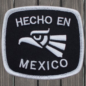 Hecho en Mexico Embroidered Patch, Iron On, Made in Mexico Eagle Badge Applique, 3.125 Inch Patch for Jacket Hat Bag, Mexican Pride Gift