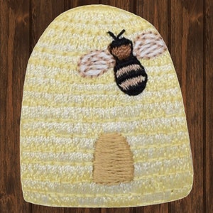 Bumblebee Patch, 1.75&quot; Iron On, Honey Bee Embroidered Applique, Yellow Jacket Insect Badge, Cute DIY Patch, Nature Lover Gift