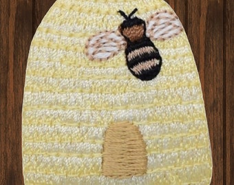 Hommelpatch, 1,75" opstrijkbaar, honingbij geborduurde stoffen, gele jas insectenbadge, schattige DIY-patch, cadeau natuurliefhebber
