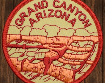 Grand Canyon National Park Iron On Patch 3", Embroidered Arizona Colorado River Applique Badge for Jackets, Bags, Travel Souvenir Gift