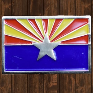 Arizona Flag Enamel Pin, Metal AZ State Badge, Southwest Souvenir for Hats, Jackets, Backpacks and Collectors