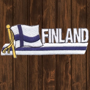 Finland Embroidered Patch, Nordic Helsinki Espoo Baltic Sea Badge, Iron On Collectible Travel Souvenir, DIY Jacket Backpack Applique 4.875"
