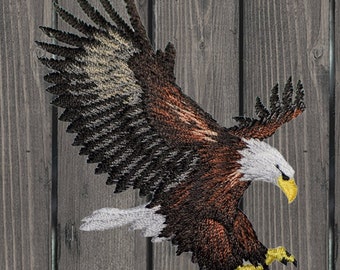 Eagle Embroidered Patch, 3.25" Iron On, American Bald Eagle Applique, Patriotic Bird Badge, USA Wildlife Jacket Patch, Nature Decor