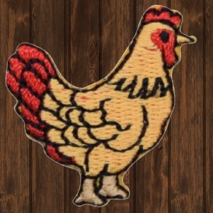 Chicken Iron On Patch, 1.5&quot; Embroidered Hen Applique Badge for Farmers, Backyard Chicken Lovers, Jackets, Hats, Bags, Cute Farm Decor