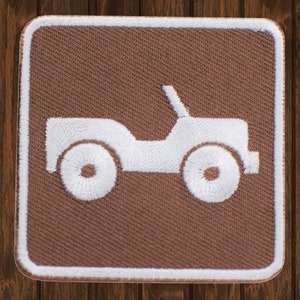 Off Road Vehicle Embroidered Patch, Iron On, Recreational 4x4 Park Sign Applique, Adventure Patch for Jacket Bag Hat, 2" Trail Badge