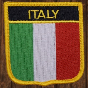 Italy Patch, 2.75&quot; Iron On, Italian Flag Applique, Rome Travel Badge, Mediterranean Embroidered Patch, Italia Souvenir, Europe DIY Patch