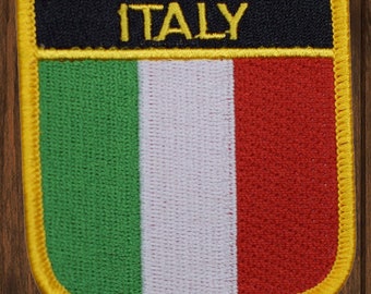 Écusson Italie, thermocollant 7 cm, drapeau italien, insigne de voyage Rome, écusson brodé Méditerranée, souvenir d'Italie, écusson Europe à faire soi-même
