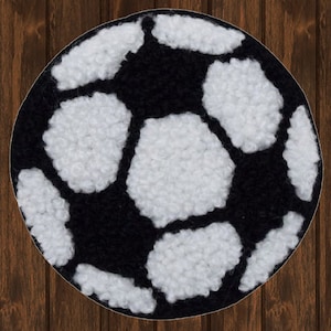 Chenille Fußball Aufnäher, Aufnäher, Aufnäher, Sport Futbol Abzeichen Applikation, 6,5 cm Aufnäher für Letterman Jacke Hut Tasche, Team Geschenk
