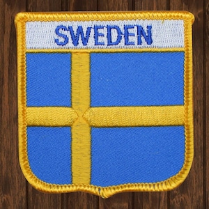 Écusson brodé Suède, 7 cm, thermocollant, insigne de pays, Stockholm, Scandinavie, mer Baltique, Fennoscandie, souvenir, cadeau