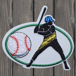 Baseball Embroidered Patch 2.25&quot;, Iron On Sports Applique Badge, Baseball Fan Patch for Jackets, Hats, Backpacks, Uniforms, Gifts, Crafts