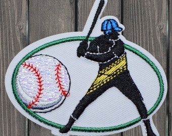 Baseball Embroidered Patch 2.25", Iron On Sports Applique Badge, Baseball Fan Patch for Jackets, Hats, Backpacks, Uniforms, Gifts, Crafts