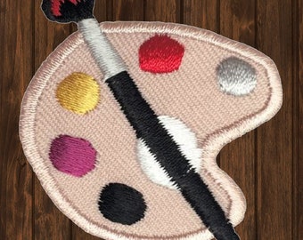 Schilderspalet opstrijkpatch, 1,75" geborduurde badge kunstenaar appliqué voor jassen, rugzakken, doe-het-zelfartikelen, kunstbenodigdheden, geschenken