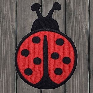 Ladybug Iron On Patch 2.75&quot;, Embroidered Red Insect Bug Applique Badge for Nature Lovers, Jackets, Bags, Garden Gift, Cute Collectible