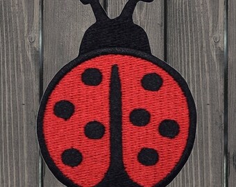Ladybug Iron On Patch 2.75", Embroidered Red Insect Bug Applique Badge for Nature Lovers, Jackets, Bags, Garden Gift, Cute Collectible