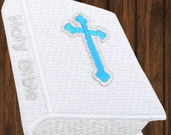 Holy Bible Applique Patch 3" Iron On, Christian Cross Badge, Catholic Faith Embroidered Patch for Jackets Backpacks Hats DIY Crafts