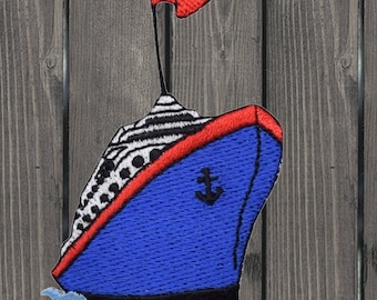 Cruise Ship Embroidered Patch, 3" Vacation Cruise Liner Applique, Iron On Travel Souvenir Badge for Jacket, Backpack, Nautical Collectible