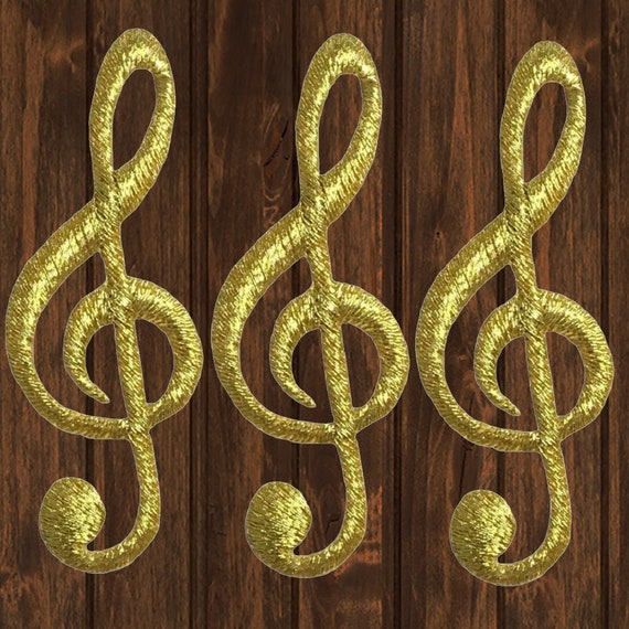 Toppa ricamata termoadesiva con logo colorato per note musicali, per vestiti, ecc