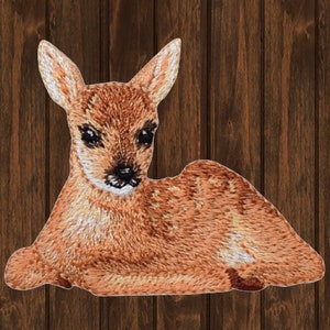 Deer Fawn Embroidered Patch 2.1” Iron On, Baby Deer Applique, Woodland Animal Badge, Nature Patch for Jackets, Backpacks, Hats & DIY Crafts