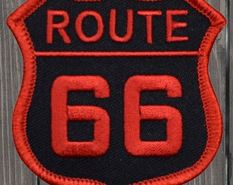 Route 66 Embroidered Patch — Iron On