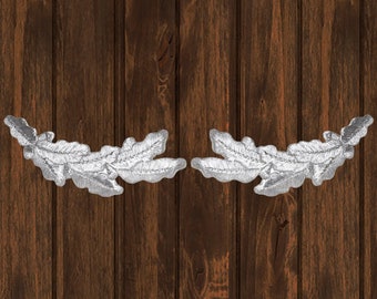 Set di toppe ricamate con uova strapazzate argentate — da stirare, 3,75"