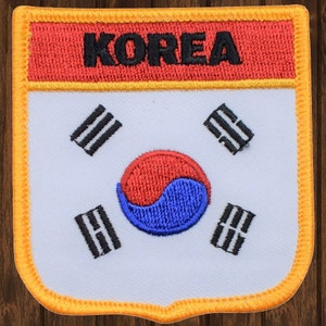 Korea Iron On Patch 2.75&quot;, Embroidered Korean Peninsula Applique Badge with Seoul City Detail for Jackets, Travel Bags, Collectors Gift