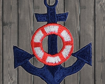 Set Of 2 Dark Blue Anchor Iron On Sew On Embroidered Patch Appliqu&eacute;s Badge